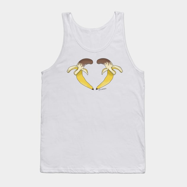 Chocolate Banana Heart Tank Top by cherubi19